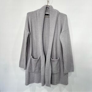 RDI Gray Soft Plush Comfy Open Front Cardigan With Pockets Size Small Shawl